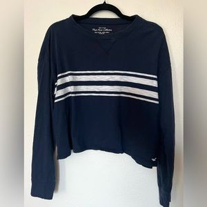 Hollister Navy Cropped Long Sleeve